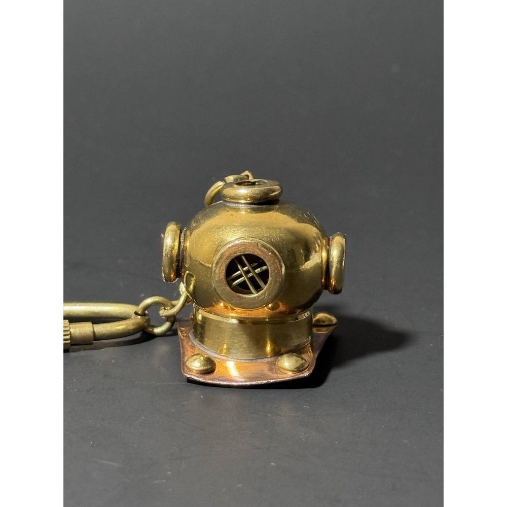 Vintage Nautical Diving Helmet Brass Keychain